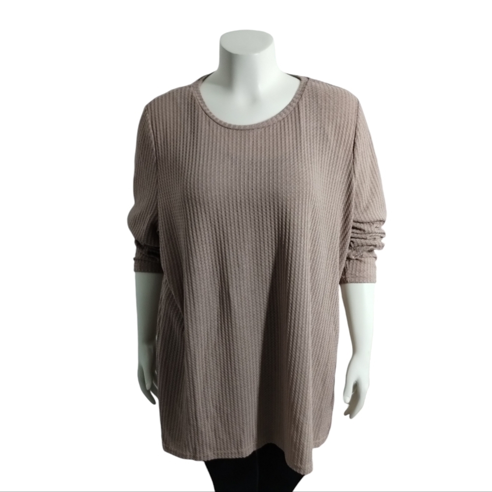 Women's Plus size 3XL Waffle Tunic Top Oversized‎ Comfortable, Casual Lagen Look